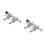 2Pièces Adaptateur Fluide De Alliage Gris Kit De Saignée 3 Voies 6