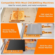 CNC Workpiece Positioning Fixture, CNC Vise/CNC Clamps for T-Slot & Perforated Tables - Engraving, and DIY Projects