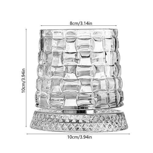 Crystal Whiskey Beer Glass 360 Rotating Base Textured 2