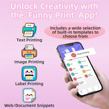 Impressora de Adesivos com 6 Rolos de Papel Térmico, Impressora Portátil Sem Tinta para IOS e para Android, Pocket Print Pod