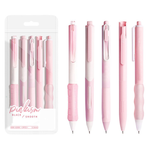 Σετ στυλό Japceit Gel Ink 5 τεμαχίων, μύτη 0,5 mm, γρήγορο στέγνωμα, ανασυρόμενο, απαλό 1