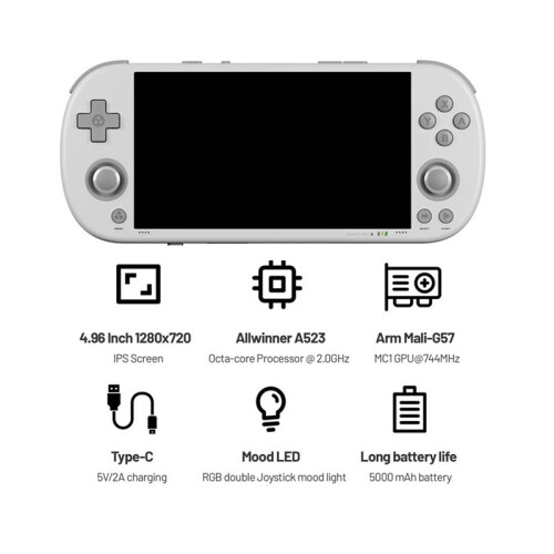 Pro S TG5050 Console de Jogos Retrô de 4,96 Polegadas, Portátil, Compatível com Mais de 30 Emuladores,  Console de Videogame de 64 GB 1