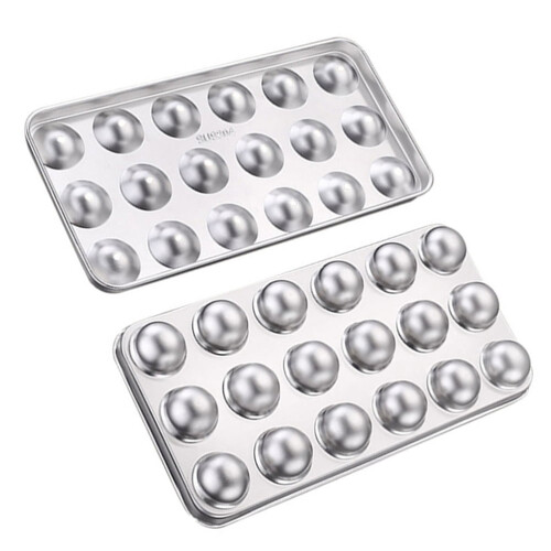 Edelstahlschale: 18-Würfel-Form mit abnehmbarem Deckel 1