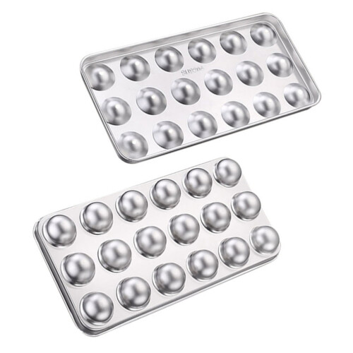 Edelstahlschale: 18-Würfel-Form mit abnehmbarem Deckel 2