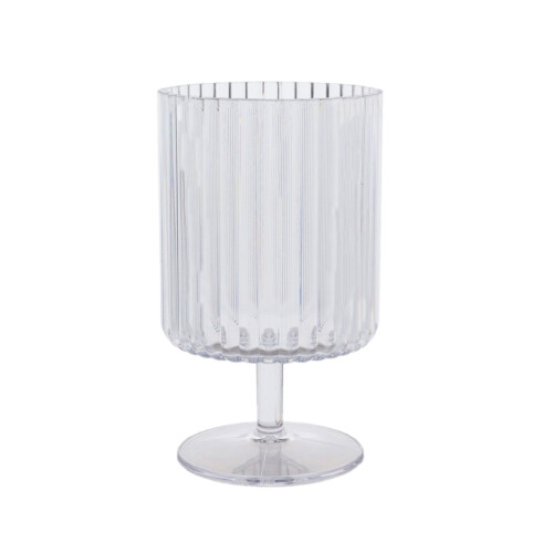 BalsaCircle6Clear Πλαστικά Ποτήρια Κρασιού 12oz Vintage Ραβδωτό Σχέδιο με Κοντό Κοχύλι για 1