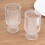 BalsaCircle6Clear Πλαστικά Ποτήρια Κρασιού 12oz Vintage Ραβδωτό Σχέδιο με Κοντό Κοχύλι για 6
