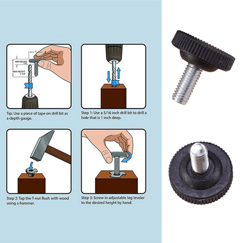 m8screws12PCS Ισοπεδωτής Επίπλων Βαρέως Τύπου Ρυθμιζόμενα Παξιμάδια Ταφ Ισοπεδωτές 2