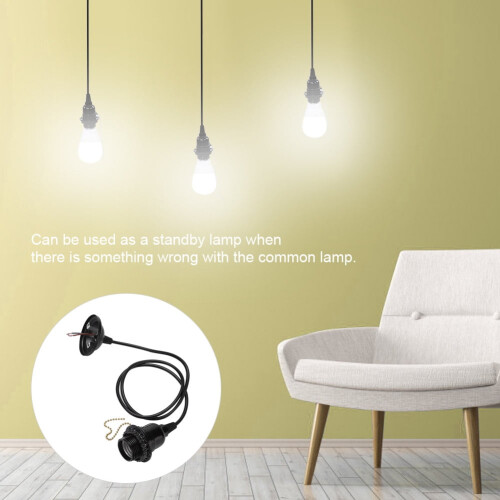 Hanging Lamp Ceiling Pendant with E26/E27 Light Bulb Base and Pull Chain Switch 1