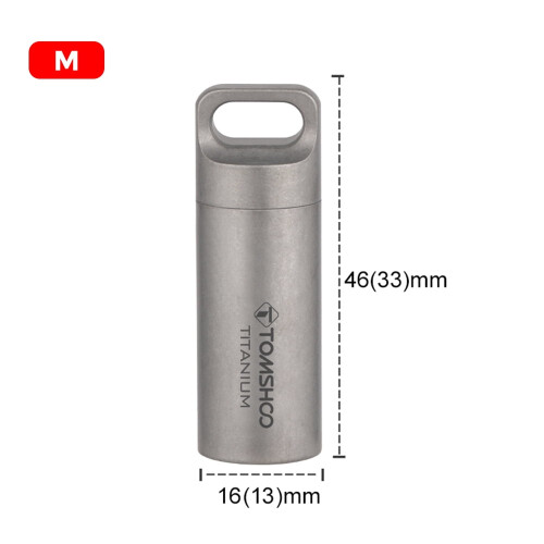 TOMSHOO titanium pillendoosje waterdicht, 1 vakje 2