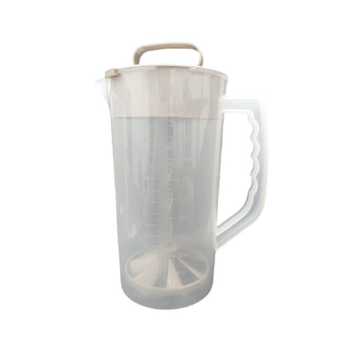 Brocca da 2 litri con coperchio e stantuffo regolabile per succhi, latte e polveri – Design a bocca larga 1