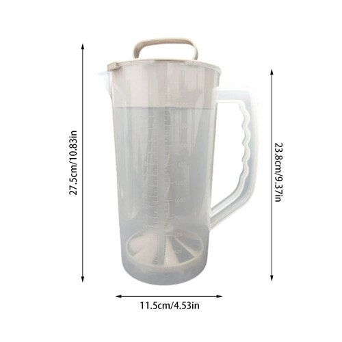 Brocca da 2 litri con coperchio e stantuffo regolabile per succhi, latte e polveri – Design a bocca larga 2