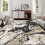 Abstract area rug black 6x9 ft machine washable low pile 4