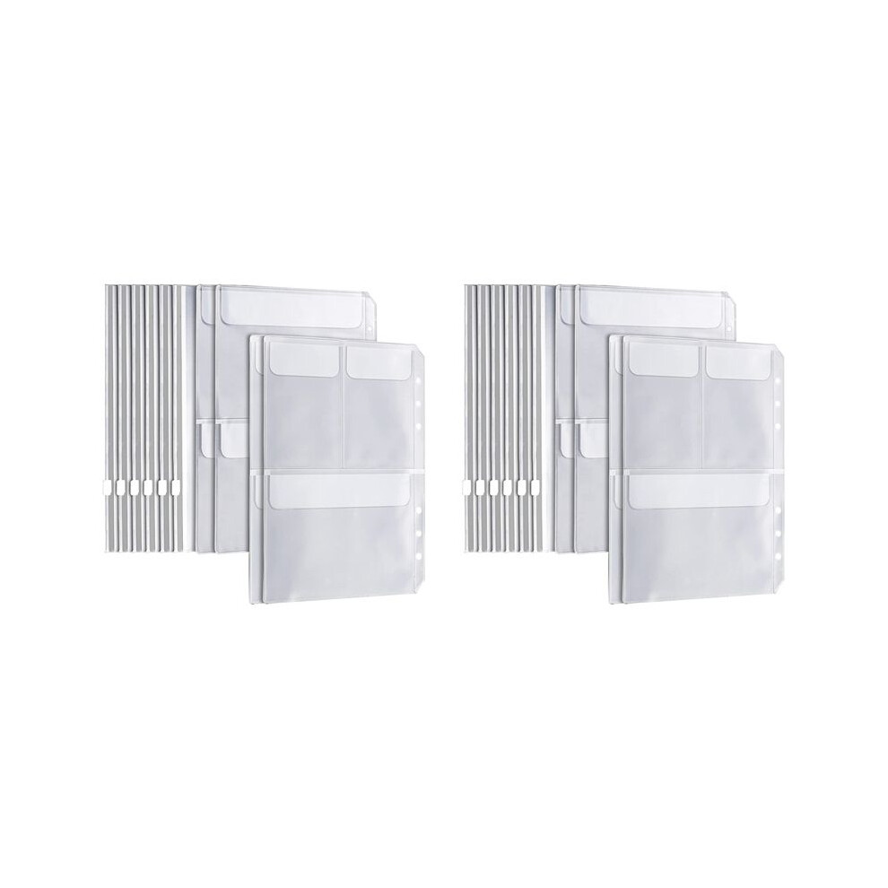 40Pcs A5 6 Ring Binder Pockets 3 Types Envelope,Zipper Closurek Bill Pouch For Organizer Clipbook 6032898481443