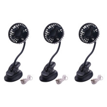 3X Clip Stroller Fan,3 Speeds Settings,Flexible Bendable Usb Rechargeable Battery Operated Quiet Desk Fan Navy