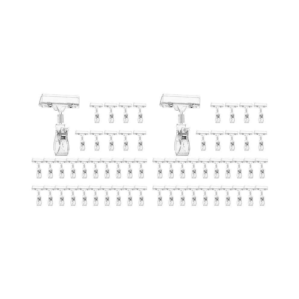60Pcs Clear Sign Clips For Display, Sign Holder Clips For Retail, Plastic Price Sign Clamps Label Tag Acrylic Clips 6031252980462