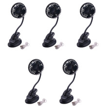 5X Portable Clip Stroller Fan,3 Speeds Settings,Flexible Bendable Usb Rechargeable Battery Operated