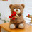 Teddy Bear Plush with Red Rose Romantic Gift L 3