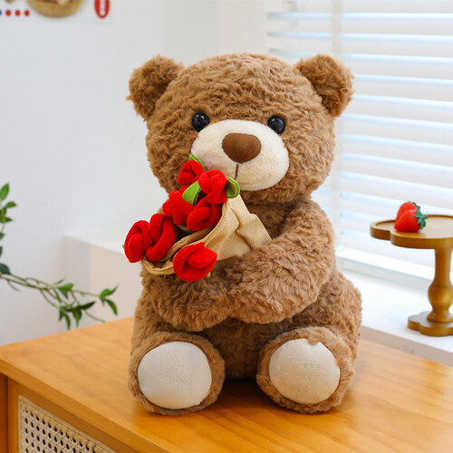 Rose Bear Toy Teddy with Red Rose 1 Piece 2