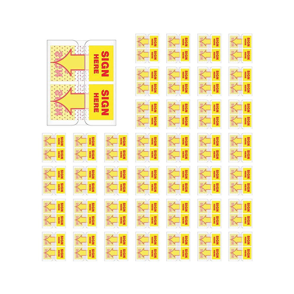 600Pcs Sign Here Tabs Sign Here Sign Here Stickers Sign Here Flags With Dispenser Arrows Flag, 1 Inch (Yellow) 6031710325118