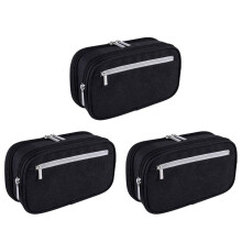 3X Pencil Case, Large Capacity Pencil Cases Pen Bag Pouch Holder Travel Cosmetic Make Bag Pouch Cable Bag Pouch