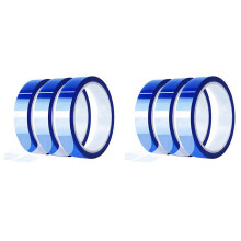 20 mm Hitzebeständiges Klebeband für Sublimation, 33 M (108 Fuß), 3 Zoll Kern, Hohe Temperatur, Starke Haftung, Blau, 6Er-Pack