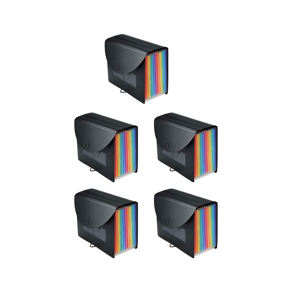 5X Expanding File Folder 12 Pockets File Organizer Filing Box,A4 Accordion Bill/Document With Colored Tabs 6031323075400