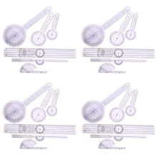 24 Stuks Spinale Liniaal Spinale Vinger Goniometer Gradenbogen Multi-Liniaal Hoek 180/360 Graden Meetinstrument