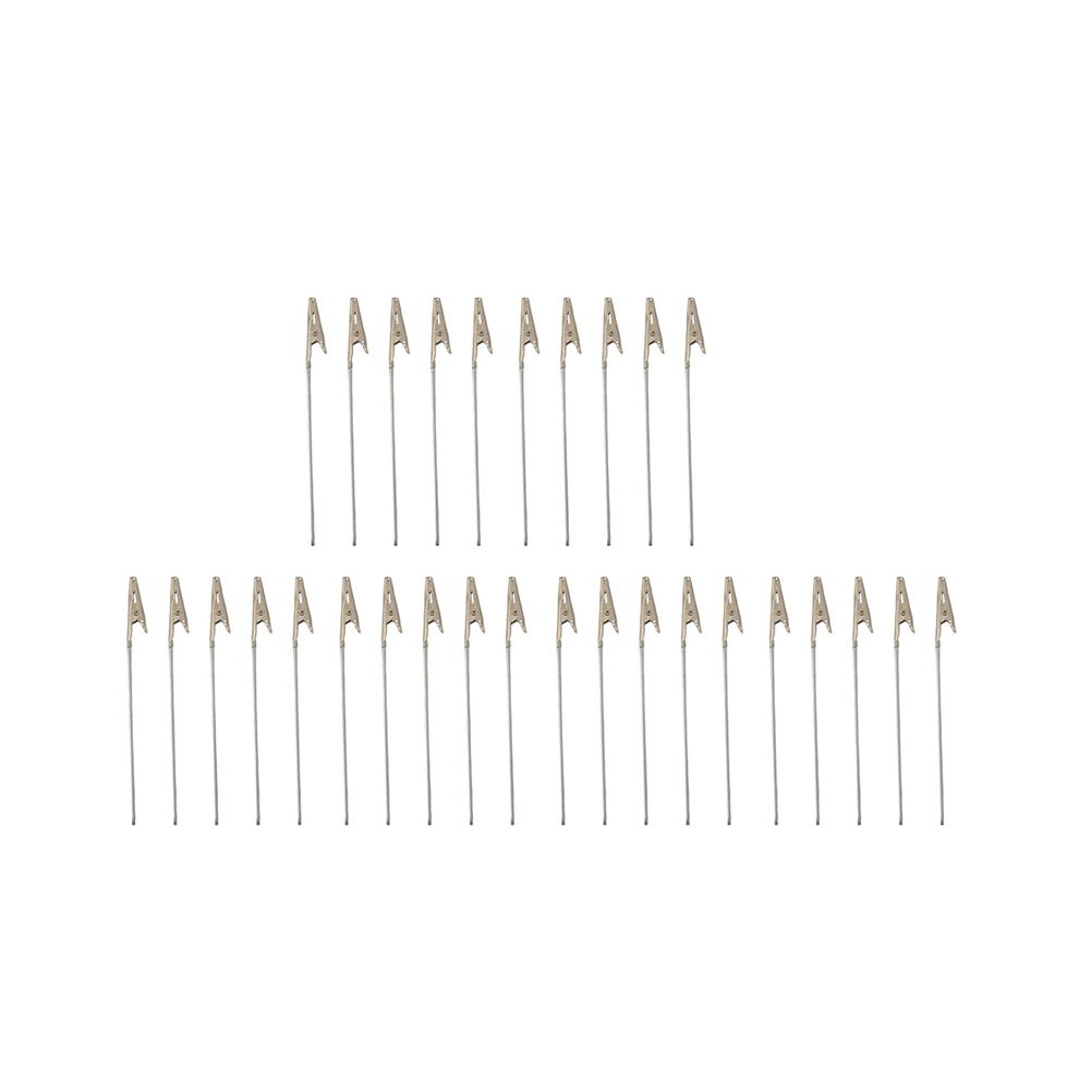 30 X Crocodile Metal Clips With Wire Stalk Alligator Clamps For Memo Note Card Holders 4712494450853