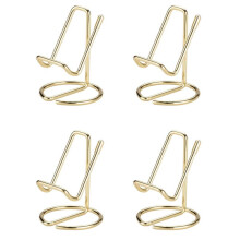 4X Business Visitenkarten Halter für Schreibtisch, Metall Business Visitenkarten StäNder, BüRo Desktop Namen Karten Halter (Gold)