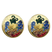 2X Ancient Mythical Creatures Lucky Coin Lottery Ticket Scratcher Tool Lucky Charms Challenge Coin