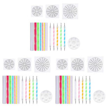 Mandala Dotting Stencil Tools Jeu de Peinture sur Roche Stylet Ă Bille les Outils de Pointage Comprennent un Pochoir, un Plateau de Peinture (51
