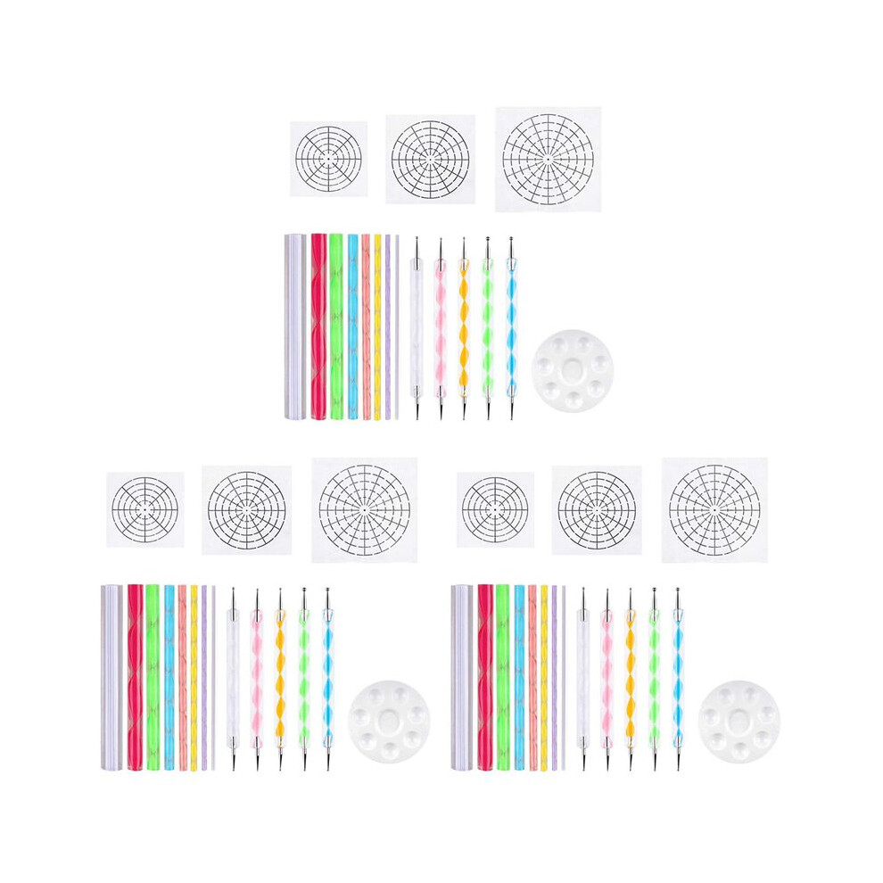 Mandala Dotting Stencil Tools Rock Painting Kit Stylus Dotting Tools Include Stencil, Paint Tray (51 Pack) 6033373325139
