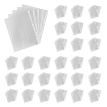 300 Szt. A4 PP Dziurkowane Kieszenie Dziurkowane Foldery Portfele RęKawy Torba Przezroczysta 0,03 mm