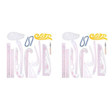 26Pcs Sewing Ruler French Curve Ruler Cutting Mat Set Yardstick Sleeve French Curve Cutting Knife Ruler Sewing Tool