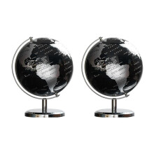 2X Wereldbol Sterrenbeeld Kaart Wereldbol voor Thuis Tafel Bureau Ornamenten Cadeau Kantoor Woondecoratie Accessoires (Zwart)
