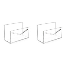 2X Mail Holder Mail Organizer Countertop Acrylic Mail Sorter for Desk Envelope Holder Letter Organizer for Office School