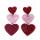 Rosa Herzohrringe, hypoallergen, leichtes Set 8