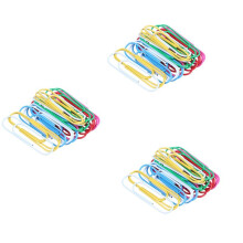 Super Large Paper Clips Vinyl Coated, 90 Pack 4 Inch Assorted Color Jumbo Paper Clip Holder, (10 cm)