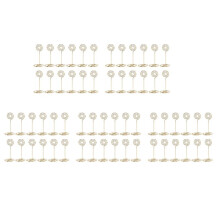 60 Pack Table Number Card Holders Photo Holder Stands Place Paper Menu Clips, Circle Shape (Gold)