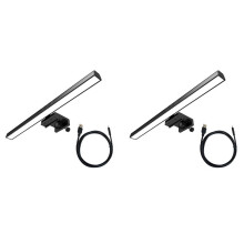 2X Monitor Light Bar, LED-Bordslampa Dimbar Datorlampa ÖGonvåRdande Lampa USB-LäSljus Bakgrundsbelysning SkäRm Light Bar