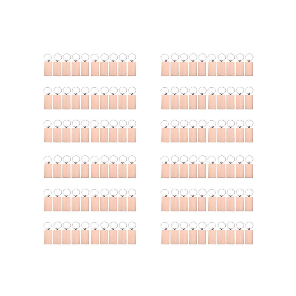 Photos - Other Hand Tools 120Pcs Blank Rectangle Wooden Key Chain DIY Wood Keychains Key Tags Can Engrave DIY Gifts