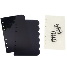 A6 Black Petal Acrylic Binder Cover for DIY Journal and Planner Supplies D