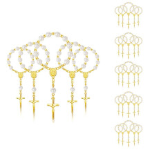 120Pcs Baptism Rosary Acrylic Rosary Beads Rosaries with for the First Communion Baptism Party Favors