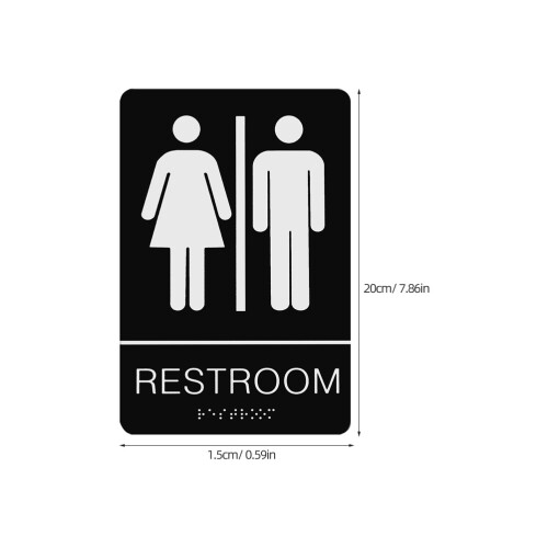 Plaque Braille Pour Toilettes Noir Usage Intensif 1
