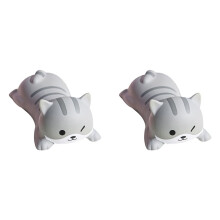 2X Joli Support de Repose-Poignet pour Souris, Ordinateur Portable, Repose-Bras pour Bureau, Jouets Ergonomiques à Montée Lente, Gris-Chat