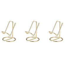 3X Business Card Holder for Desk, Metal Business Card Display Holder Stand, Office Desktop Name Card Holder (Gold)