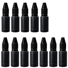 Lot de 12 Recharges D'Encre Noire, 10 Ml, Encre Imperméable à Séchage Rapide pour Tampons, Idéale pour le Bureau et le Scrapbooking