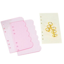 A6 Acryl-Ordnerdeckel in Rosa und Schwarz mit Blütenblattmuster für DIY-Journal- und Planerzubehör B