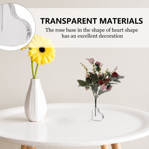 Heart Shaped Acrylic Flower Holder Decoration Set 2
