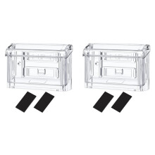 2X Outdoor Business Card Holder Wall Mount Acrylic Business Card Box Included Clear Holder Peel and Stick